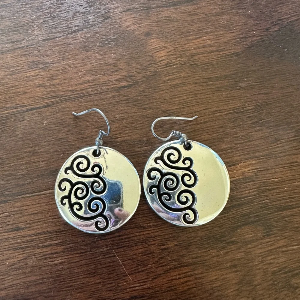Brighton Elegant Silver Swirl Earrings - Picture 1 of 4